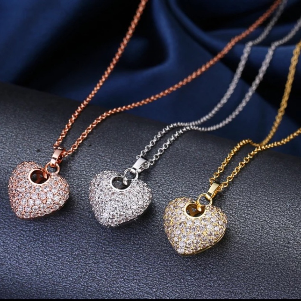 Gold Plated Heart Necklace Statement